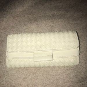 Multi-Fold Cream Leather Wallet